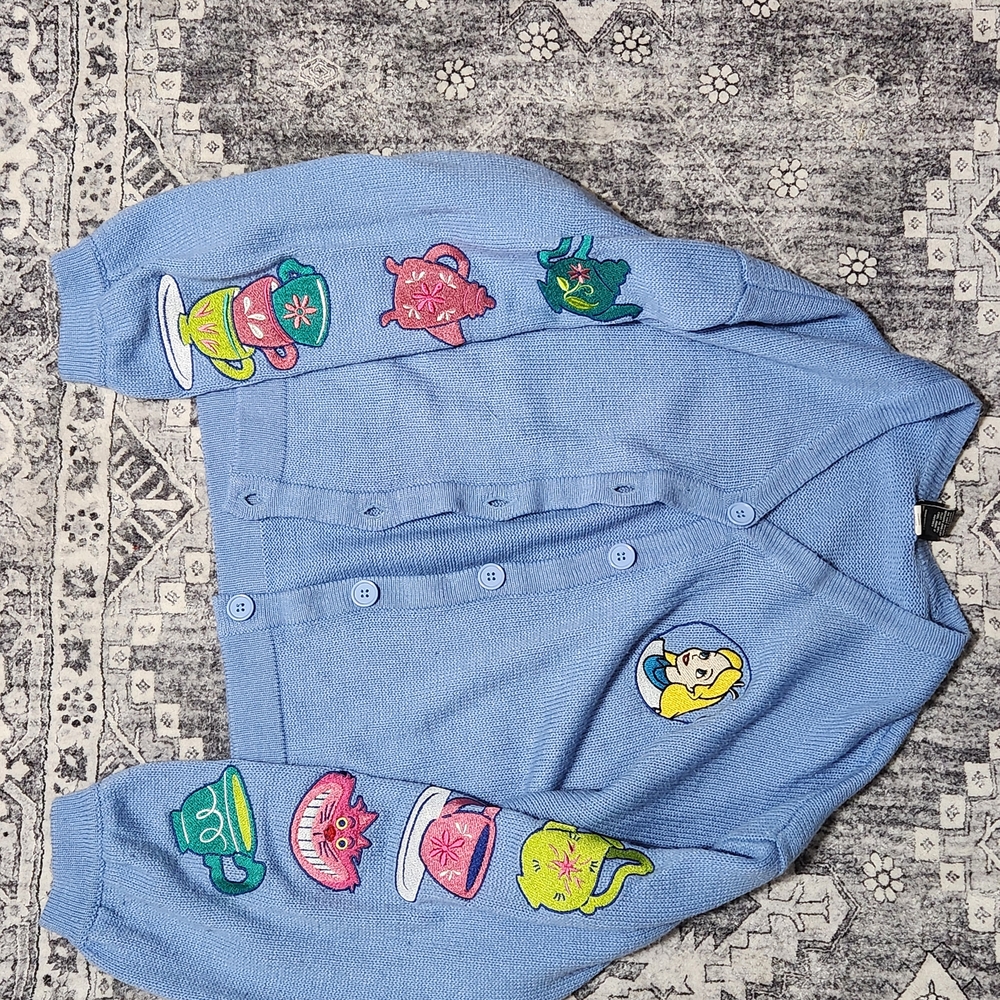 Disney Alice In Wonderland Blue Knit Cardigan